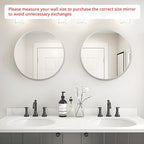 Fabuday Silver Circle Mirror for Wall 20 inch - Round Mirror for Bathroom, Entryway, Living Room, Hallway, Bedroom Decor, Small Matte Frame Mirrors