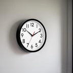 Wall Clock Analog 10 Inch Silent Non Ticking Battery Operated Modern Decorative for Living Room Kitchen Office Bedroom Bathroom(Black)