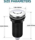 RQYEKDO Garbage Disposal Air Switch Kitchen Sink Top Long Stainless Steel Brushed Nickel Long 2.5" for Food and Waste Disposal On/Off Air Button Parts Black…