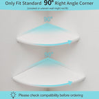 Corner Shelf, White Solid Oak Wood Floating Corner Shelves Wall Mount Round End Floating Speaker Rack Display Shelf for Small Plant Photo Frame (White, 7in)