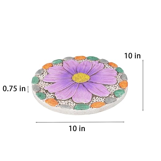 Outdoor Garden Decor Stepping Stones - Outside Garden Yard Decorative Stones Gifts for Women Garden Decor for Outside 10x10x0.75 Inch Cynkeyee