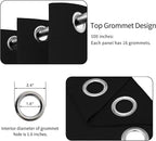 Easy-Going Blackout Door Curtains for Bedroom, Solid Thermal Insulated Grommet and Noise Reduction Window Drapes, Room Darkening Curtains for Living Room, 1 Panel (100x96 in, Black)