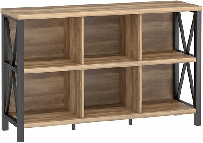 6 Cube Storage Organizer with Shelf - Industrial Bookcase by FATORRI