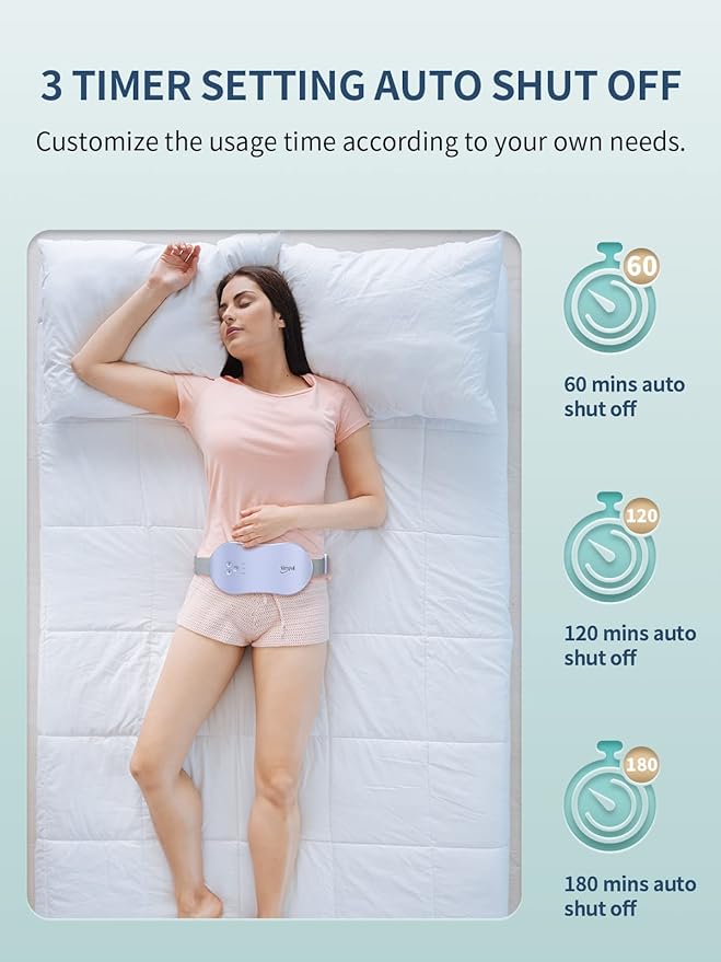 Slimpal Period Heating Pad for Cramps, FSA HSA Eligible, Portable Heat Pad for Menstrual Cramp Relief, Electric Cordless Heating Belt, 3 Timer Auto Off Setting, Gifts for Her Women Girl Wife, Purple