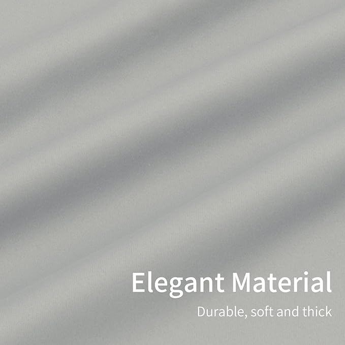 Easy-Going Blackout Curtains for Bedroom, Solid Thermal Insulated Grommet and Noise Reduction Window Drapes, Room Darkening Curtains for Living Room, 2 Panels(46x84 in, Greyish White)