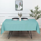 sancua Rectangle Tablecloth - 60 x 84 Inch - Stain and Wrinkle Resistant Washable Spring Table Cloth, Decorative Fabric Table Cover for Dining Tables, Buffet Parties and Camping, Turquoise