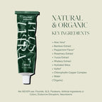 Plus Ultra 2 Organic Fluoride-Free Gel Toothpaste in Aluminum Tube | Eco-Friendly, SLS Free | Made with Aloe, Peppermint, Bamboo Extract | for Sensitivity & Whitening & 1 Toothpaste Squeezer Turn Key