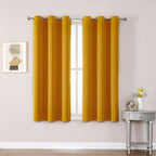 ChrisDowa Grommet Room Darkening Curtains for Bedroom and Living Room - 2 Panels Set Thermal Insulated Blackout Curtains (Mustard Yellow, 42W x 63L)