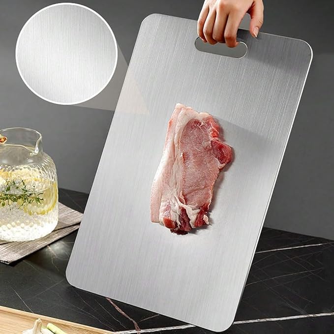Titanium Cutting Board,100% Pure Titanium Cutting Boards for Kitchen, 2025 Double Sided Food-Grade Chopping Board for Cutting Meat Vegetable Fruit (14"L x 10"W)