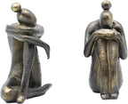 Lukitas Unique Decorative Girl Thinker Bookends, Non-Slip Book Holder, Home Office Bookshelf Decor, Creative Desktop Ornaments for Study Room Hotel Shelves, Resin, 1Pair/2Piece 6.5''