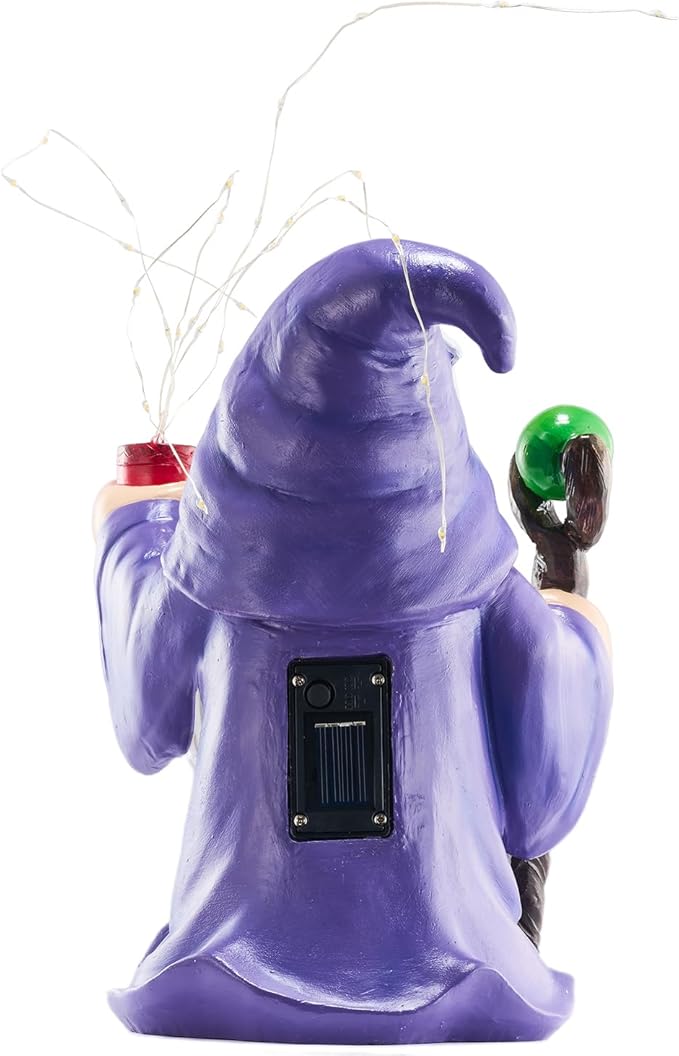 Resin Gnome Statue Outdoor Decor Waterproof Firework Solar LED Lights Gnomes Garden Sculpture Decorations for Outside Lawn Patio Yard Ornament Gifts (Gnome)
