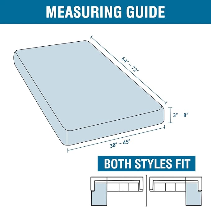 H.VERSAILTEX Super Stretch Individual Chaise Cover Sectional Couch Covers for L Shaped Sofa Both Left/Right Featuring Thick Jacquard Textured Twill Fabric (1 Piece Chaise Cover Large, Sand)