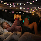 9.85Ft Fairy Lights 20 Cute Pink Pompoms 20 LEDs Cherry Blossom String Garland Battey Operated with Timer Flower Lights for Bedroom Kids Room Party Birthday Wedding Valentines Decoration