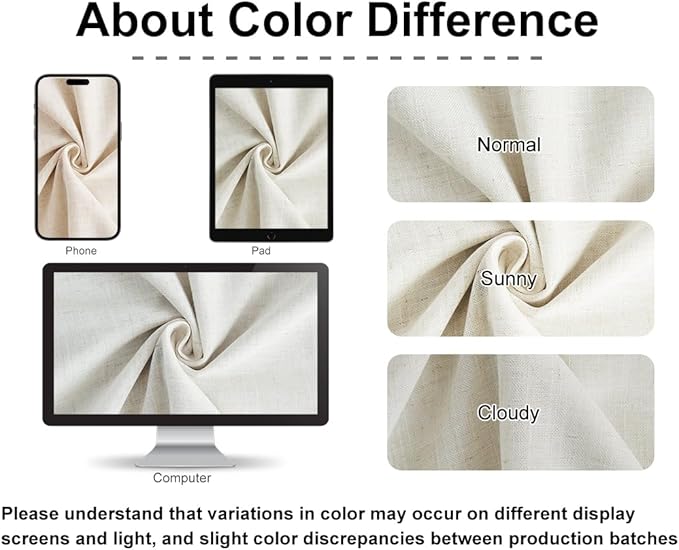 Vision Home Natural Pinch Pleated Full Blackout Curtains Linen Blended Room Darkening Window Curtains 102 inch for Living Room Bedroom Thermal Insulated Pinch Pleat Drapes with Hooks 40" Wx102 Lx2