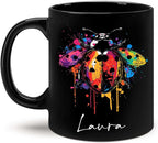 Personalized Choose Name Ladybug Coffee Mug, Colorful Ladybug Animal Design Cup, Customized Ladybug Lover Ceramic Mug, Gift For Christmas, Custom Animal Black Cup 11oz 15oz, Ladybug Mug
