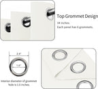 Easy-Going Blackout Curtains for Bedroom, Solid Thermal Insulated Grommet and Noise Reduction Window Drapes, Room Darkening Curtains for Living Room, 2 Panels (34x45 in, Ivory)