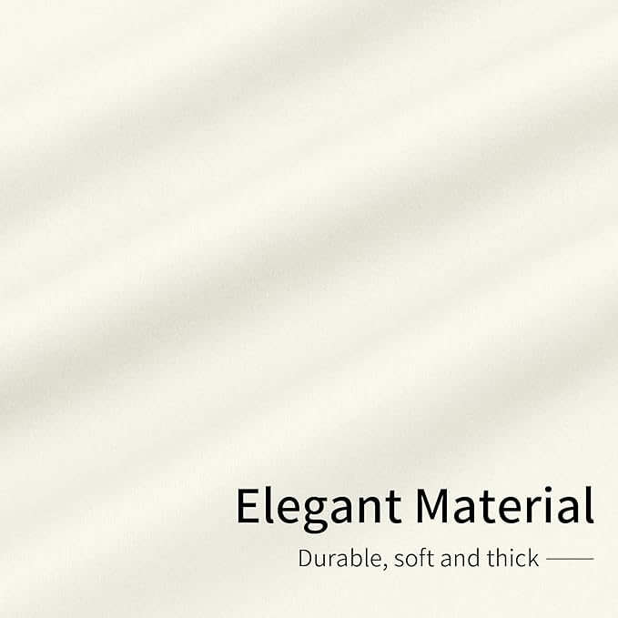 Easy-Going Blackout Curtains for Bedroom, Solid Thermal Insulated Grommet and Noise Reduction Window Drapes, Room Darkening Curtains for Living Room, 2 Panels(42x72 in, Ivory)
