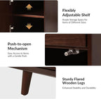 HULALA HOME End Table with Drawer and Charging Station, Modern End Table with USB Ports and Outlets, Wooden Side Table with Storage-Walnut