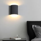 LightInTheBox Modern LED Wall Sconce Minimalist Resin Wall Light Nordic Style Half-Cylinder Tree Root Desgin Up and Down Light for Stairs Hallway Bedroom (Grey)