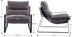 DUOMAY Modern Accent Arm Chair Set of 2, Comfy Linen Lounge Lazy Chair with Metal Leg, Mid-Century Corner Chair for Living Room Bedroom Office Apartment, Grey