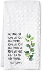 Inspirational Kitchen Hand Towel, Hostess Gift for Women, Christian Quote Waffle Weave Towel, Faith Decor Accent for Kitchen or Bathroom