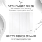 Homeforia White Floating Shelves 30 inch, High End Solid Real Wood 30inch Floating Shelf for Wall Mounted, White Wooden 30in Long Floating Shelves, Heavy Duty Bracket, 30 X 6.5 X 1.75 inches, Set of 2