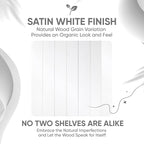 Homeforia White Floating Shelves 16 inch, High End Solid Real Wood 16inch Bathroom Floating Shelf for Wall Mounted, White Wooden 16 Floating Shelves, Heavy Duty Bracket, 16 X 6.5 X 1.75 inch, Set of 3