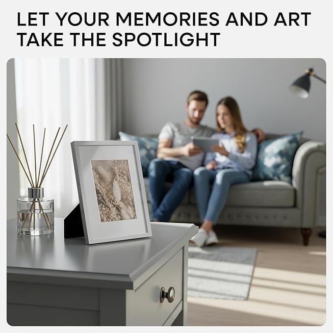Homeforia A5 Picture Frame Silver, High End Metal 5.8 x 8.3 Frame Matted to 4.1 x 5.8 Art, A5 Frame with Mat A6, 5.8x8.3 Poster Frames, 8.3x5.8 Size Display Frames, Tempered Glass, Wall Kit, Set of 1