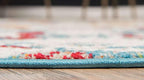 Unique Loom Rosso Collection Vintage, Geometric, Bohemian, Traditional, Distressed, Southwestern Area Rug, Round 4' 0" x 4' 0", Multi/Ivory