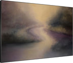 SIGNWIN 60"x72" Extra Large Framed Wall Art Golden Light River Path Dreamy Impressionist Landscape Illustration for Home Living Room Bedroom Decor (Frame Assembly Required)