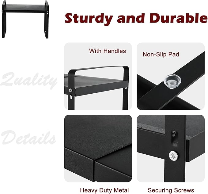 3 Pack Expandable Cabinet Shelf Organizer Kitchen Shelf Riser Stackable Pantry Shelves Kitchen Organizers and Storage Metal Spice Rack Countertop Organizer Cupboard Adjustable Shelfs Desk Rack Shelf