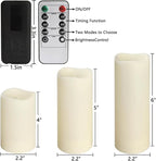Set of 24 Flameless Led Battery Opeated (D2.2'' x H4''5''6'') Waterproof Outdoor Indoor Candles with 10-Key Remotes and Cycling 24 Hours Timer