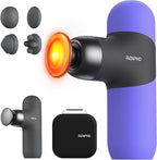 RENPHO Mini Thermal Massage Gun with Heat, Portable Deep Tissue Percussion Massager, Color Silicone Sleeves Travel Size with Carry Case, Purple