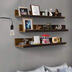 Giftgarden 36 Inch Large Floating Shelves for Wall Set of 3, Rustic Picture Ledge Wall Shelf for Bedroom Kitchen Bathroom Living Room Nursery Display, 3 Different Sizes