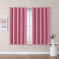 ChrisDowa Blackout Curtains 70 inches Wide for Bedroom - 2 Panels Set Extra Wide Grommet Thermal Insulated Room Darkening Curtains for Living Room (Pink, 70 x 63 Inch)