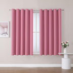 ChrisDowa Blackout Curtains 70 inches Wide for Bedroom - 2 Panels Set Extra Wide Grommet Thermal Insulated Room Darkening Curtains for Living Room (Pink, 70 x 63 Inch)
