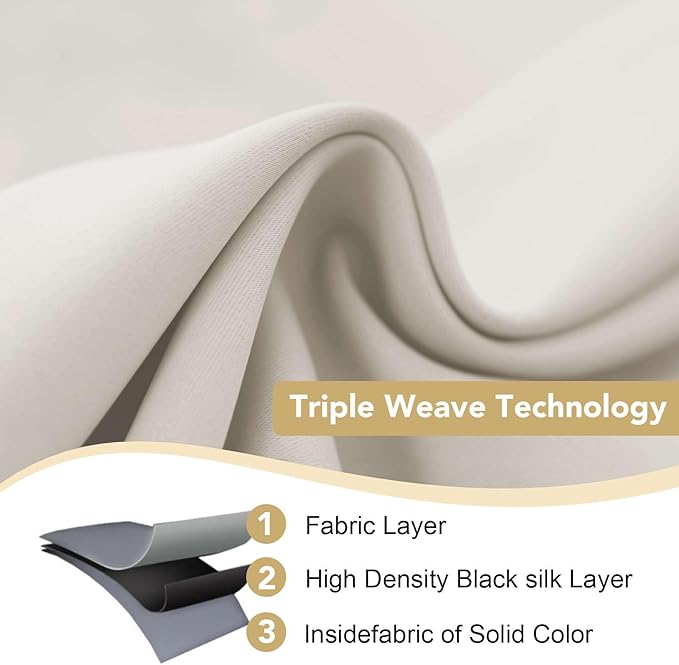 H.VERSAILTEX Room Darkening Curtains 84 Inches Long for Living Room Light Reducing Blackout Curtains for Bedroom Thermal Insulated Window Treatment Panels Grommet Top 2 Panels, 42 x 84 Inches - Ivory