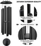 ASTARIN 60" Extra Large Wind Chimes Outside Metal WindChimes with Deep Tone, Outdoor Bass Windchimes for Patio Balcony Garden Yard Decoration,Black