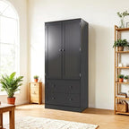 64.2" Tall Black Kitchen Pantry, Storage Cabinet with Doors and Drawers, Freestanding Wooden Organizer for Kitchen, Dining Room