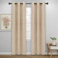 Easy-Going Blackout Curtains for Bedroom, Solid Thermal Insulated Grommet and Noise Reduction Window Drapes, Room Darkening Curtains for Living Room, 2 Panels (34x72 in, Beige)