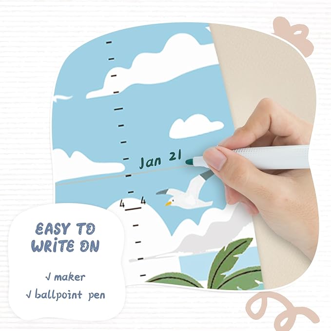 Personalized Name Growth Chart, Surfboard Children's Height Growth Chart Wall Board, Stereoscopic Height Ruler, Precision Height Measuring Instrument for Nursery Room, Includes Tools