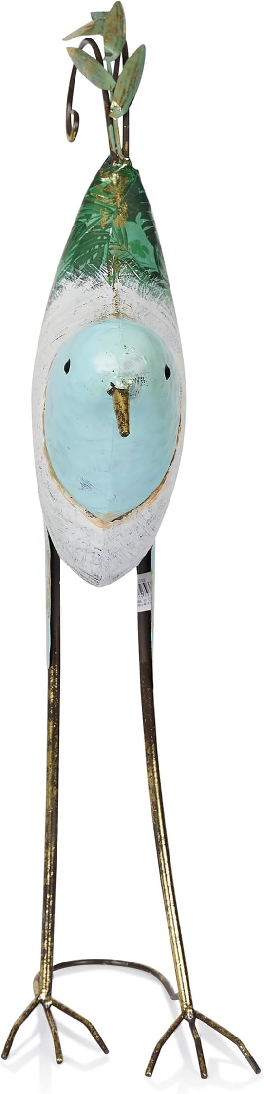 Alpine Corporation MCC702 Head-Down Metal Bird Outdoor Statue, Animal Décor for Patio, Lawn & Garden, 24" H, Blue and White