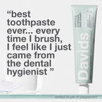 Davids Fluoride Free Toothpaste, Teeth Whitening, Antiplaque, SLS (Sulfate) Free, Promotes Enamel Health, Mouth & Gum Detox, EWG Verified, Natural Peppermint, 5.25oz (3 Pack)
