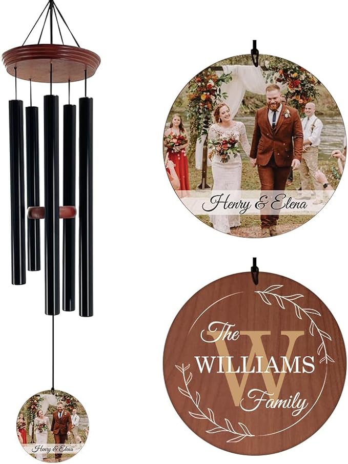 ASTARIN Personalized Wind Chimes Outdoor Deep Tone,35'' Customized Memorial WindChimes for Loss of Loved One,Melody Wind Chime Unique as Sympathy Gift,Home Décor for Garden