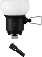 ELECOM NESTOUT Outdoor Camping LED Lantern w/ Mini Tripod, Dimmable USB Powered Soft LED Light, IP44 Water Dust Resistant, 10-350 Lumen, Portable Lamp for NESTOUT Power Bank, Black (LAMP-1)