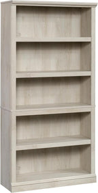 Sauder 5 Tier Book Shelf Wooden Bookcase Multipurpose Bookshelf for Home Office, Living Room, in Chalked Chestnut