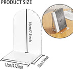 Lulonpon 16 Pieces Book Ends, Bookends, Books End for Shelves, Books End for Heavy Books, Clear Bookends, Acrylic Book Ends for School, Library,Desktop Organizer and Book Shelves