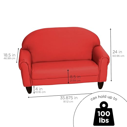 Children's Factory As We Grow Toddler Sofa, Flexible Seating for Daycare or Preschool, Kids Reading Couch, Playroom Furniture, Red