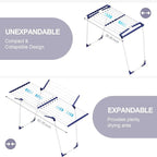 APEXCHASER Clothes Drying Rack, Foldable Gullwing Laundry Rack for Indoor Outdoor, 10pcs Clips with Bag, Collapsible Space-Saving Drying Rack for Clothes Towels Dolls, White