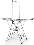 Giantex Clothes Drying Rack, Foldable Laundry Drying Rack with with 6-Level Adjustable Height, High Hanger Design, Side Clips, Space Saving Collapsible Laundry Drying Rack